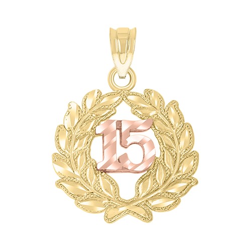 14k gold damen bicolor anos - gold, 15