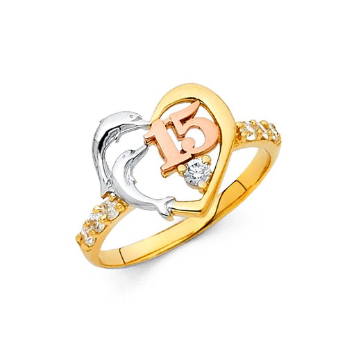 14k dreifarbiger massiver - dreifarbiger,