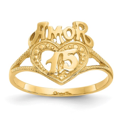 14k gelbgold quinceanera amor - "quinceanera,