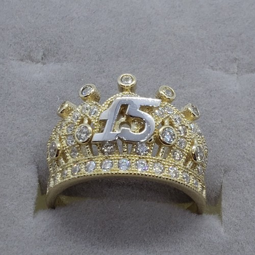 14k massiv gelbgold krone - 14k,